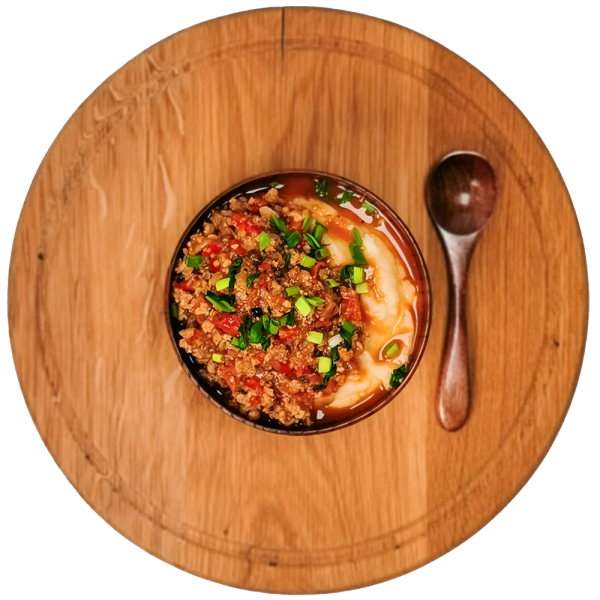 Пюре с мясной подливкой